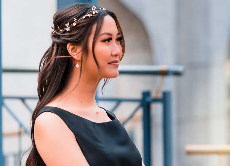 bridesmaid hairstyle for long Asian hair