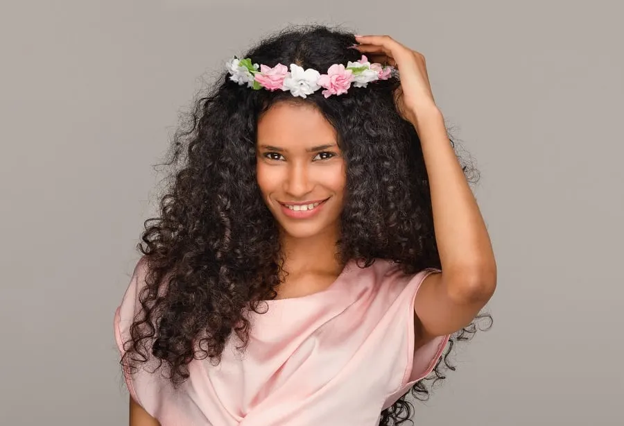 bridesmaid hairstyle for long natural hair