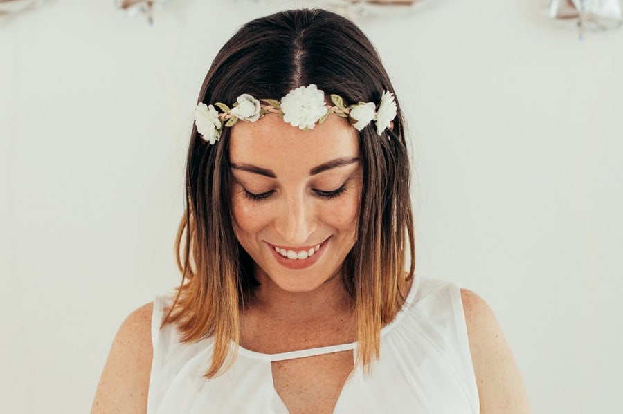 medium ombre hairstyle for wedding
