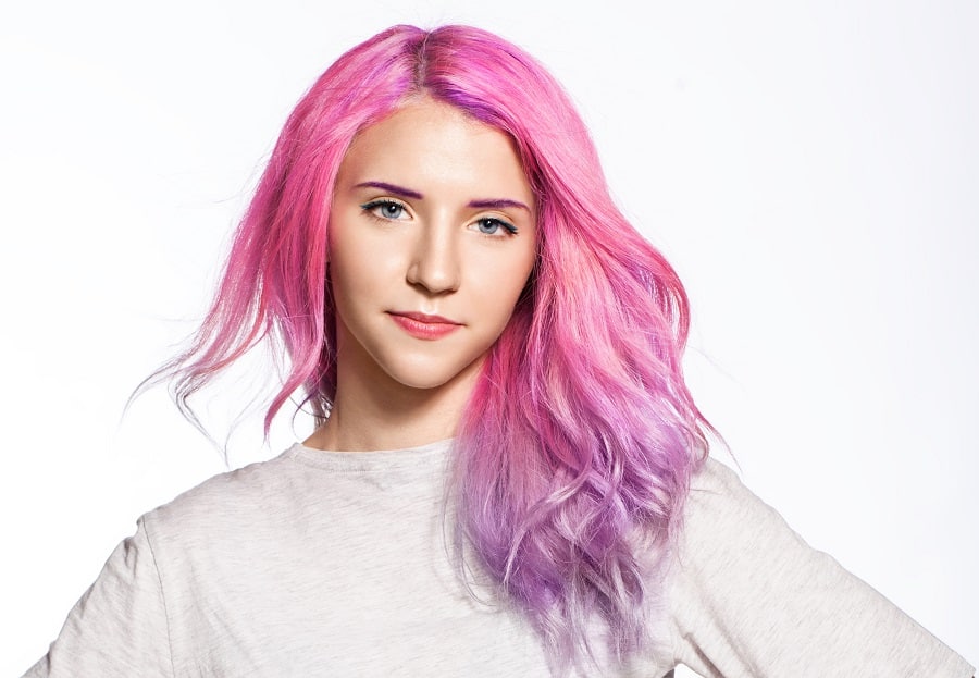 pink to pastel purple ombre hair