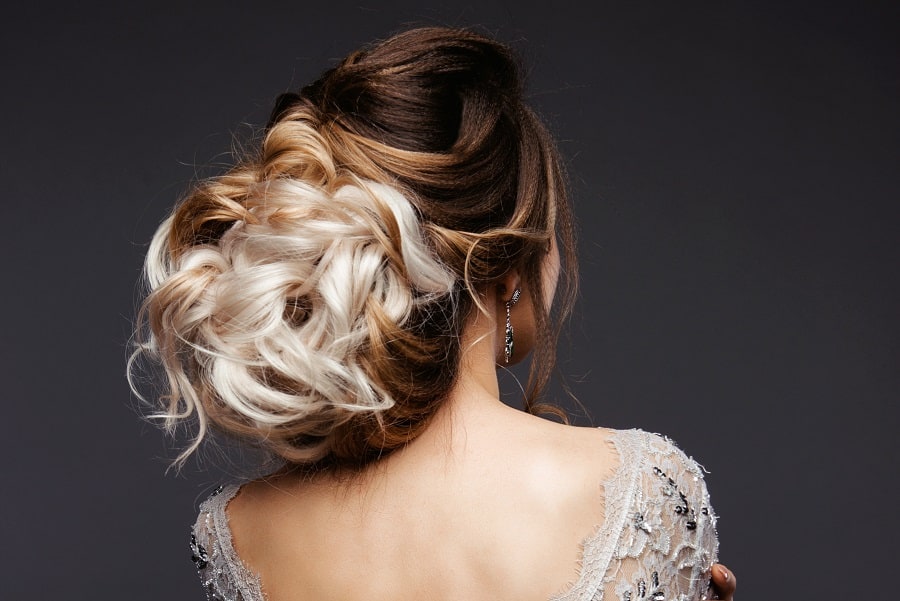 prom hairstyle with ombre hair