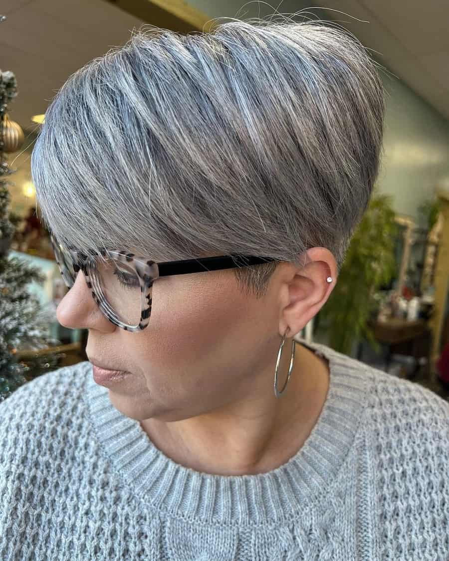 short layered gray hair for women over 50