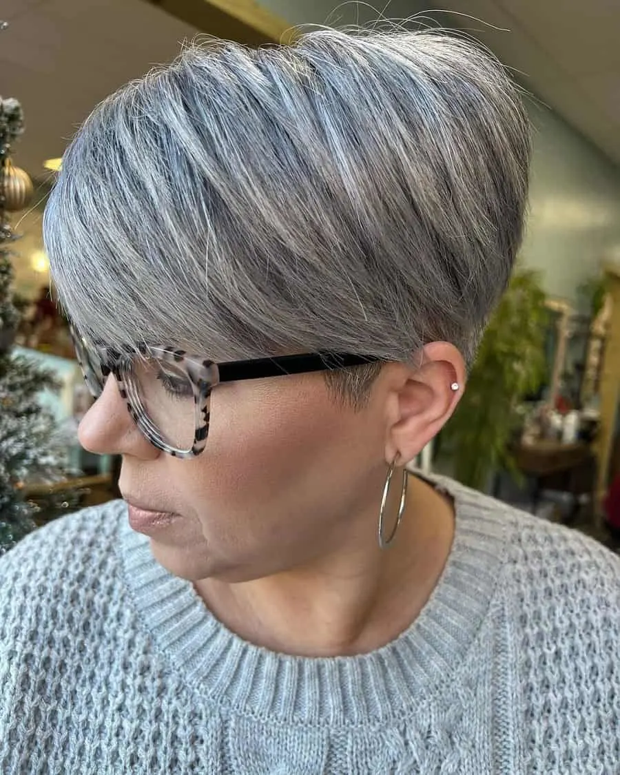 short layered gray hair for women over 50