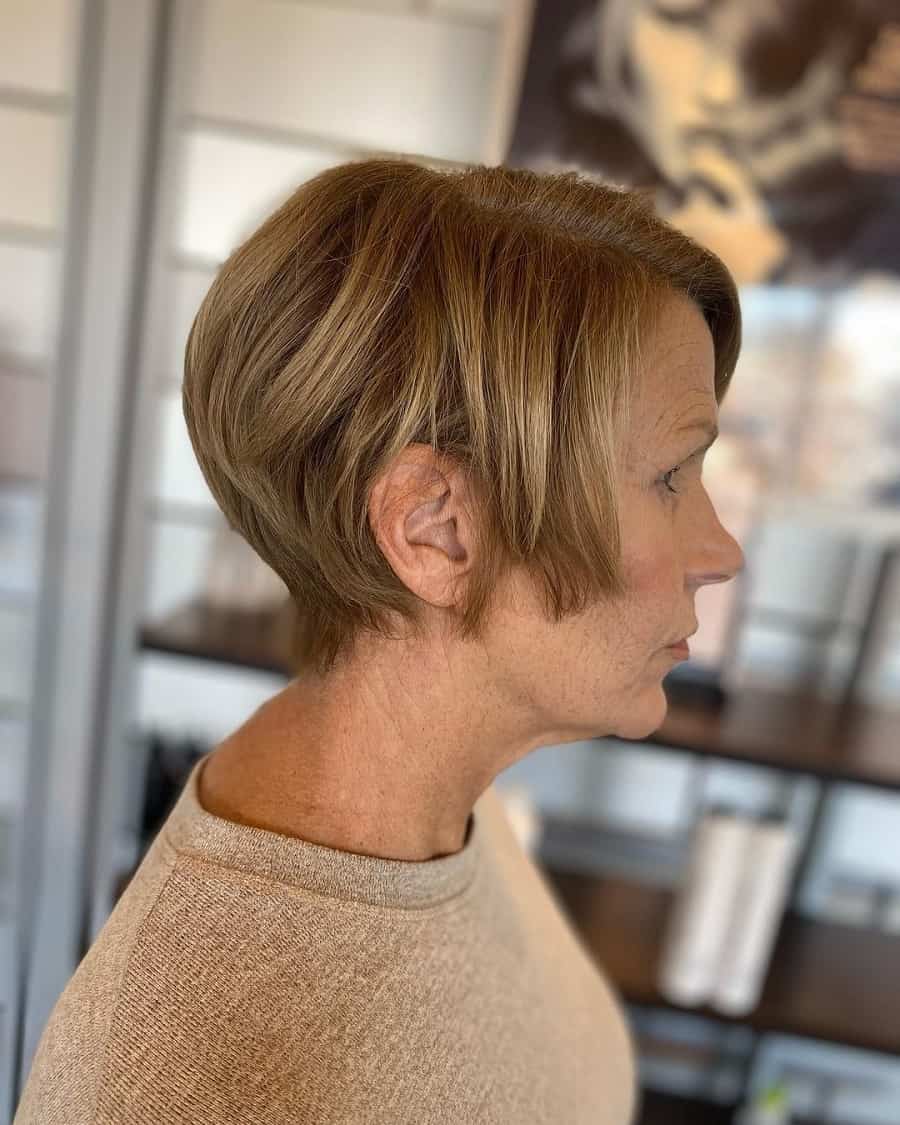 woman over 50 with short layered hair