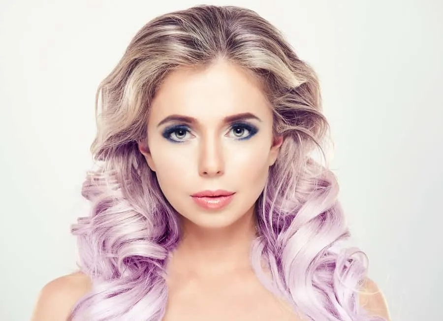 wavy lavender ombre hair