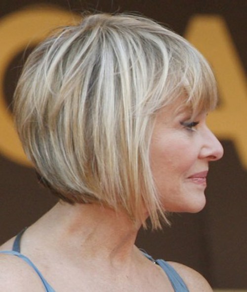 Angled Bob Hairstyle for Women Over 50