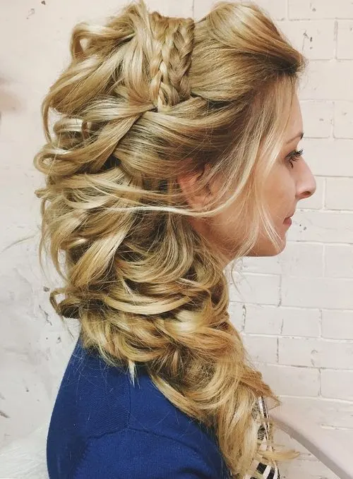half-up-curly-side-wedding-hairstyle-for-long-hair