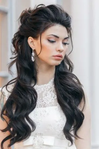 long-black-wedding-hairstyle