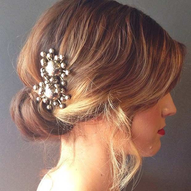 Wedding Hairstyle for Short Hair with Accessories