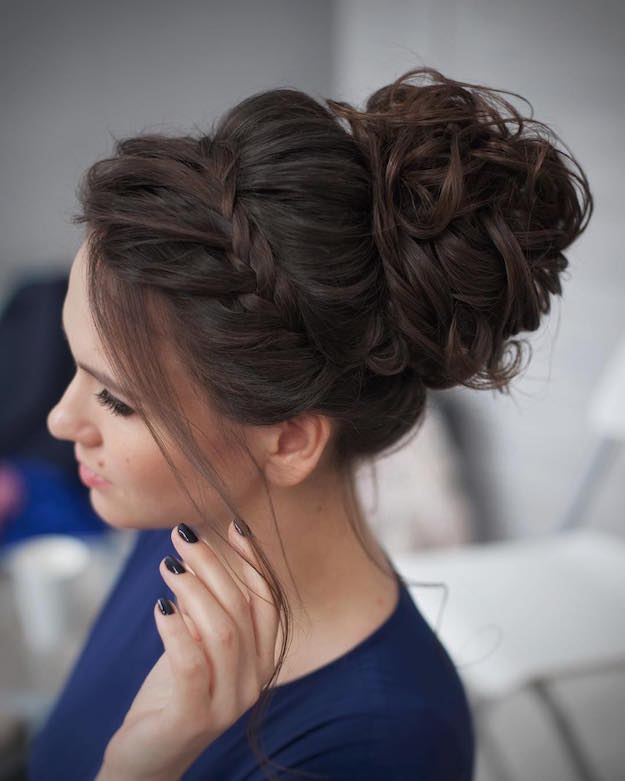 Messy Bun with Accent Braid