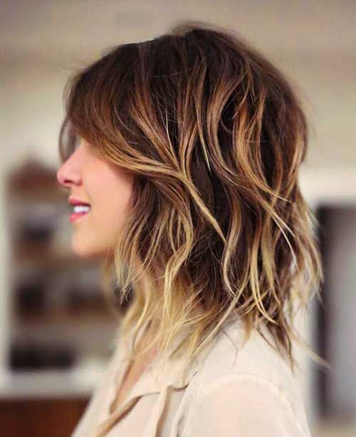 Ombre Medium Layered Haircut