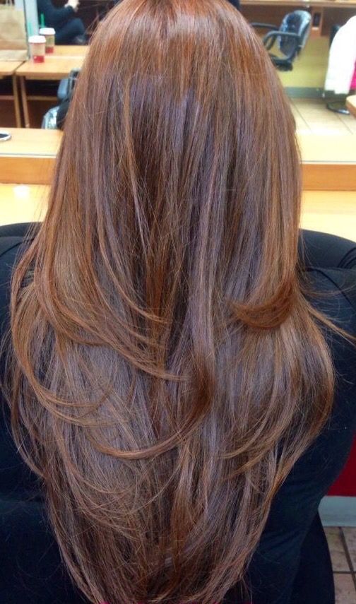 long layered hair straight