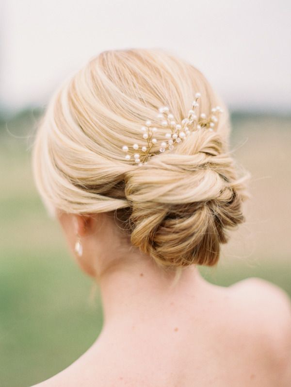 Lower Updo for Wedding with Accessories