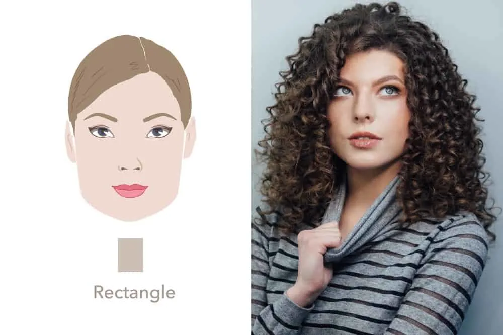 medium curly hairstyle for Rectangle faces