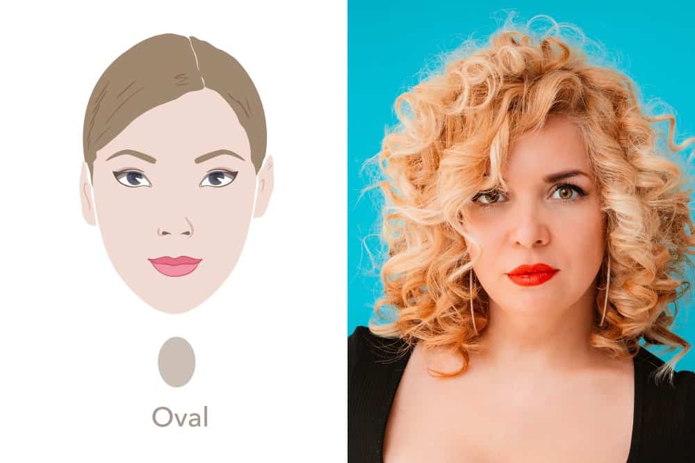 medium curly hairstyle for oval face