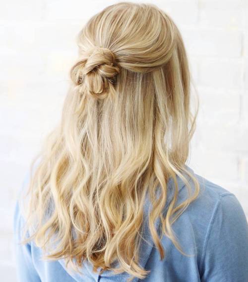 Creative Half Up Knot