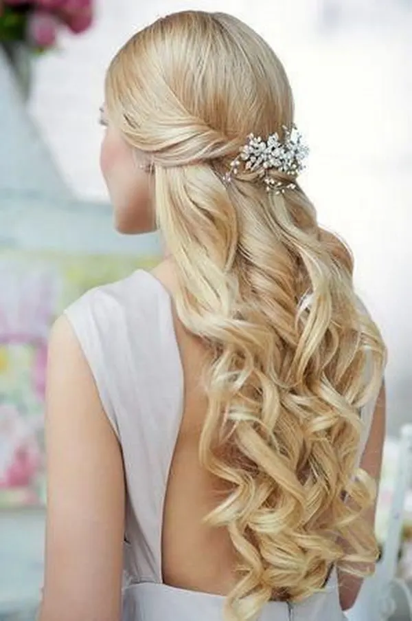 Half Up Half Down Hairstyle with Accessories