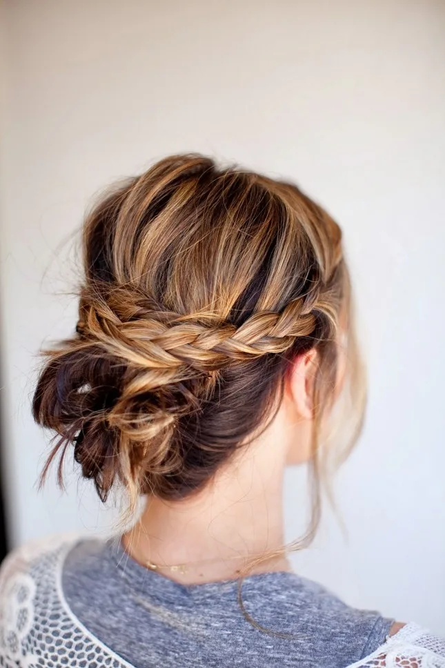 Braided Mid Low Updo