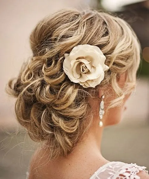 Updo with a Rose