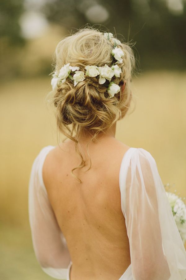Bridal Updo with Flowers