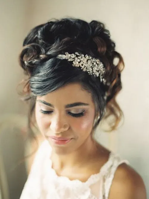 Curly Updo with Bangs