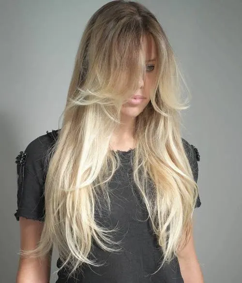 Long Layered Blonde Balayage Hair