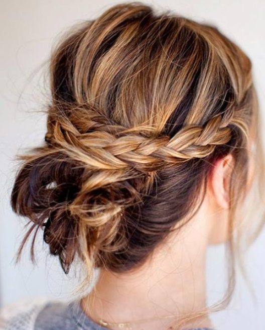 Tousled Messy Braided Updo