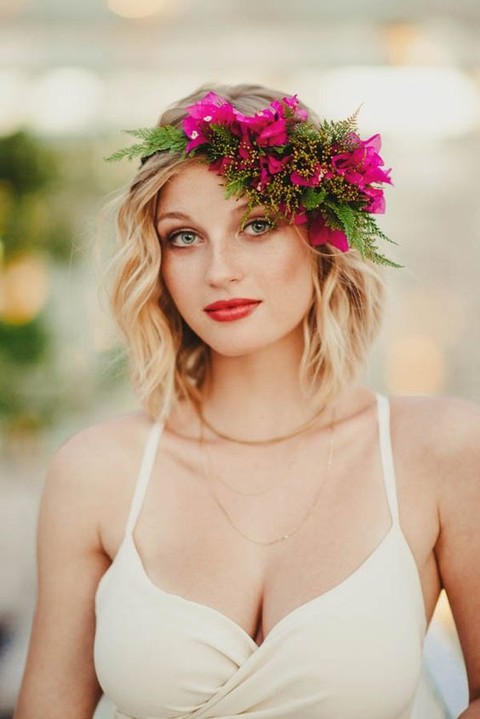Tropical Hairdo with Flowers