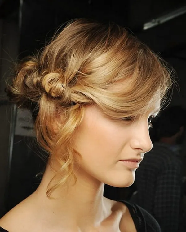 Twisted Messy Updo with Bobby Pins