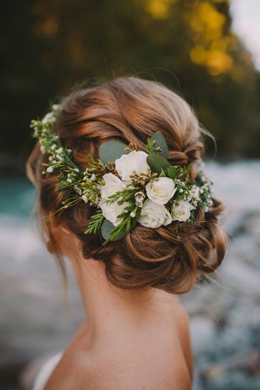 Updo Wedding Hairstyles with Flowers