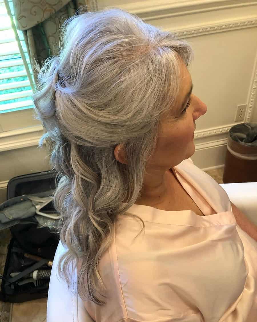 half up half down hairstyle for mother of bride