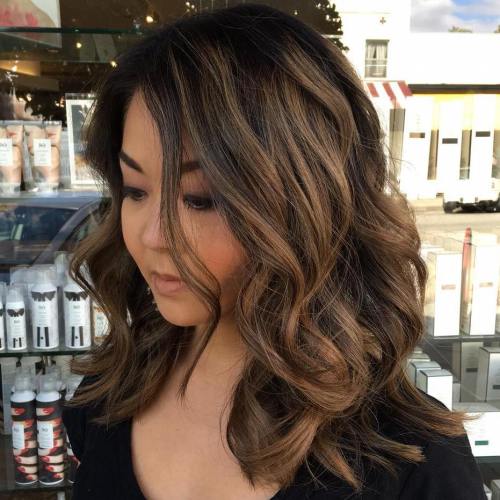 Brown Balayage Medium Hair