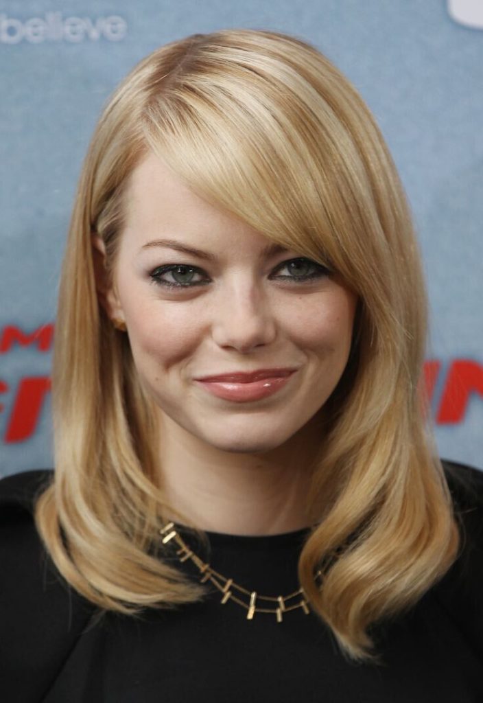 medium length blonde hairstyles for round faces