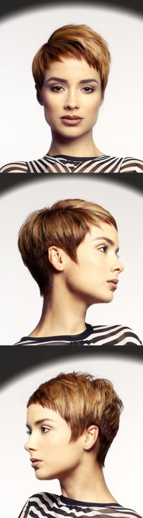 Straight Pixie Hairstyle with Asymmetrical Bangs