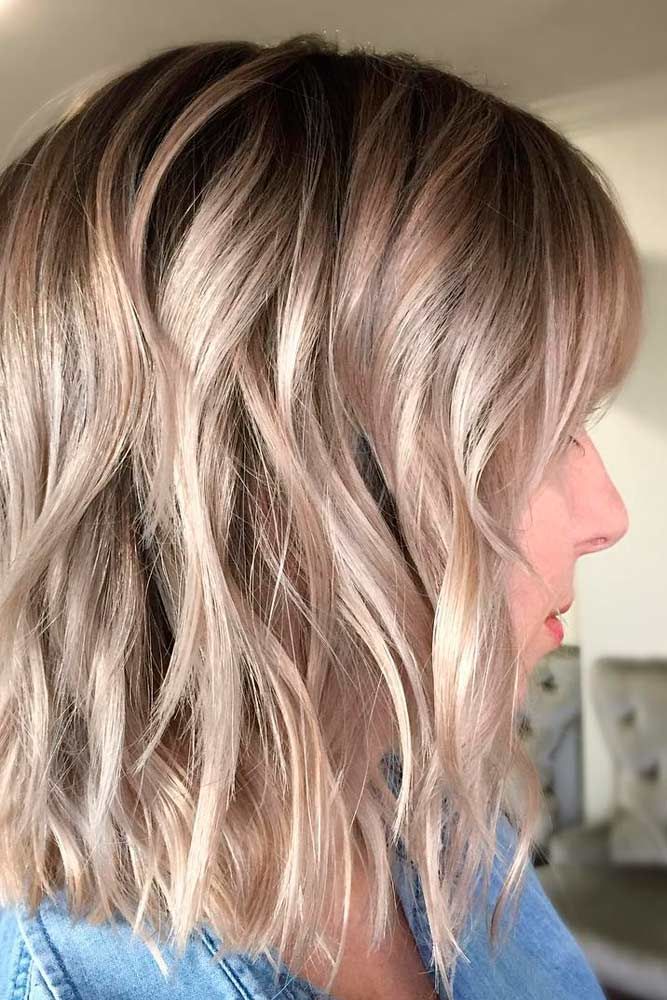 Blonde Wavy Lob Haircut