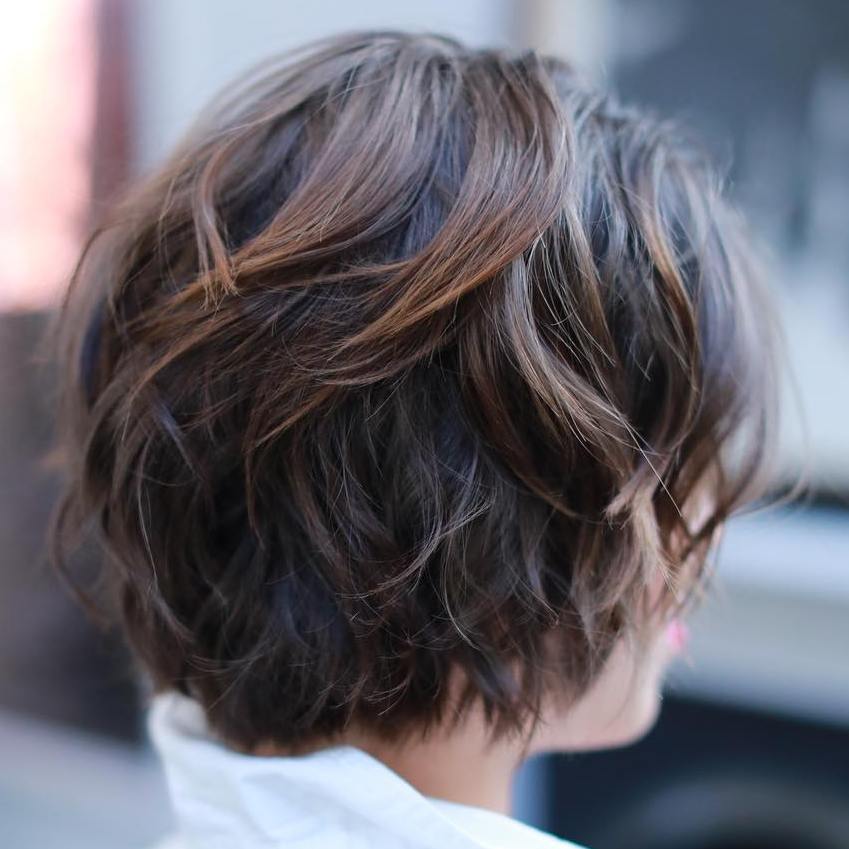 Brunette Wavy Short Hair