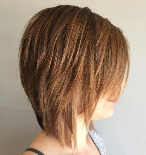 Side Parted Shaggy Layered Bob