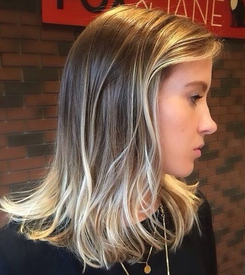Shoulder Length Straight Balayage Hairstyle
