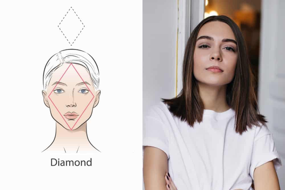 Medium Length Straight Hairstyle for Diamond-Shaped Face