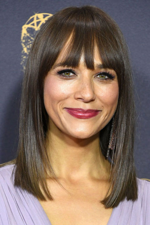 Medium Straight Hairstyles With Bangs