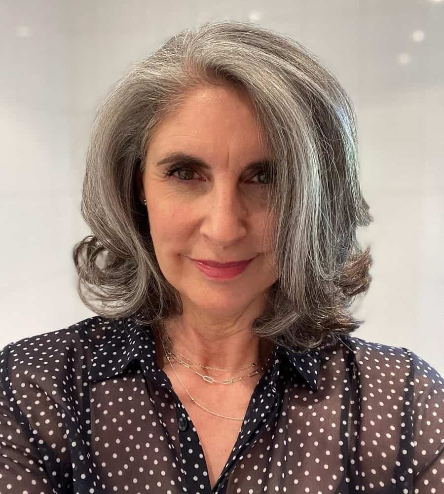 layered grey bob for women over 50