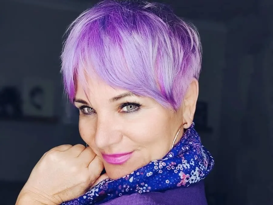 short purple pixie cut for women over 50