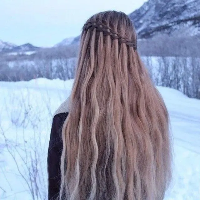 Mermaid Hair with Double Waterfall Braids