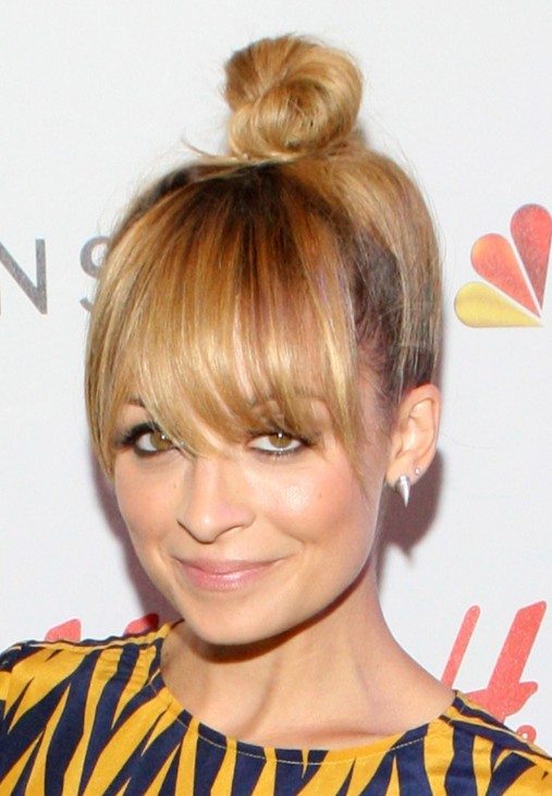 Top Knot with Full Bangs