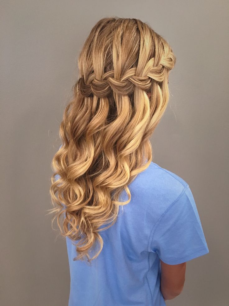 Waterfall Braid Hairstyle for Prom