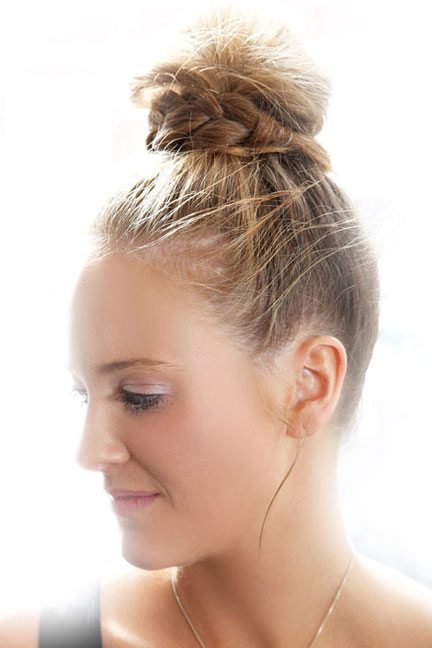 Top Knot with Twisted Braid