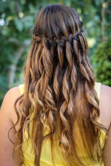 Waterfall Braid with Highlights