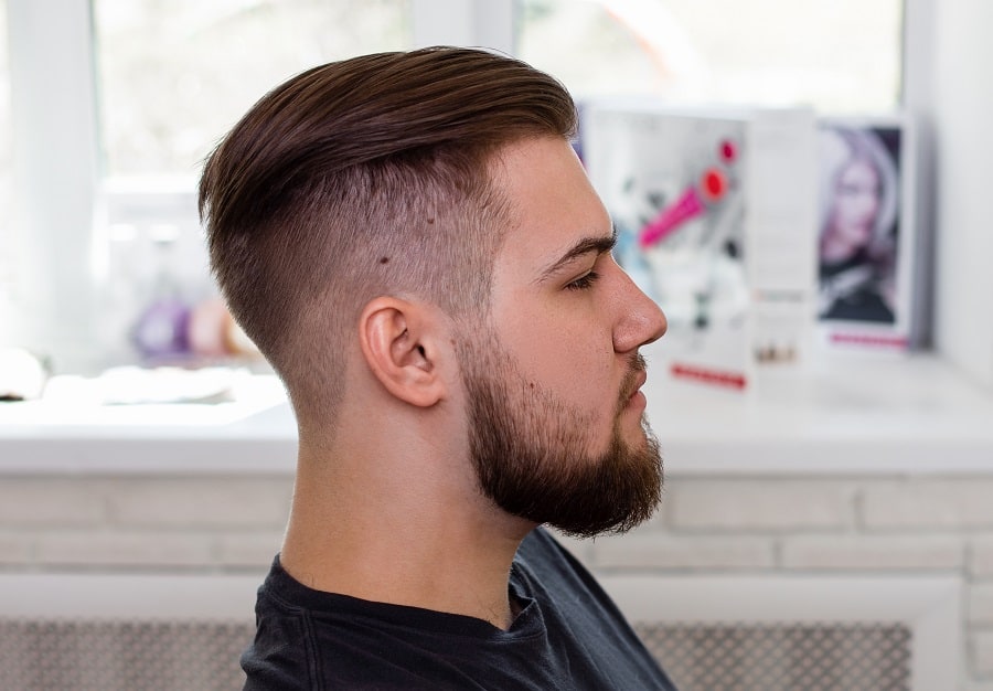 medium length hairstyle with fade for men