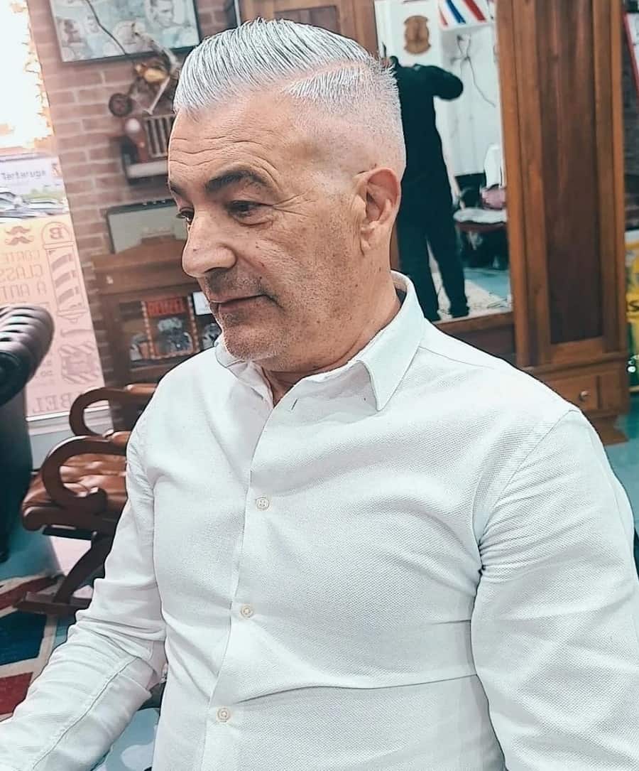 older man with uppercut hairstyle