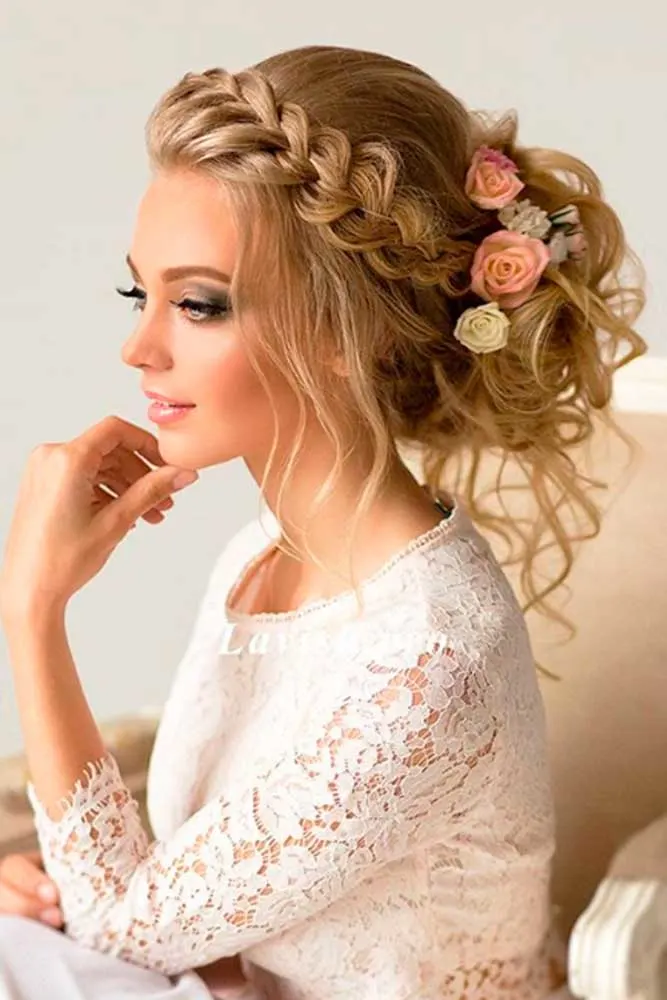 Greek Style Updo With Flowers
